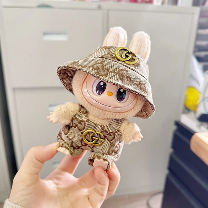 Upgrade your Labubu outfits with this Monogram Hat & Jumpsuit Set! A stylish, high-quality designer look for your doll’s wardrobe. Perfect for collectors!